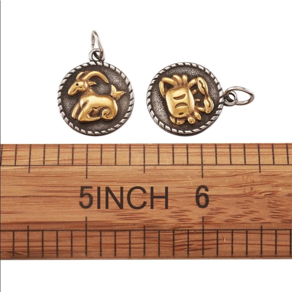 ♎️ LIBRA zodiac sign silver & gold stainless steel wrap around necklace - Picture 8 of 12